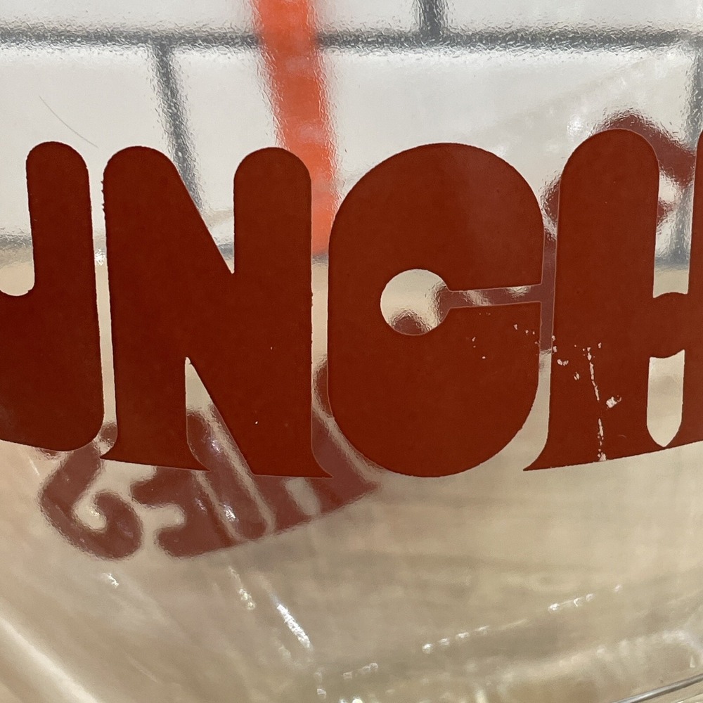 Vintage Munchies Wheaton Glass Snack Bowl Set Red Typography Heavy Set of 7 * - Picture 13 of 16